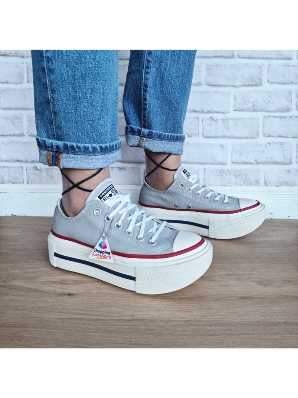 ⭐Converse Chuck Taylor Lift Double Stack 7.5 Women's shoes Sneaker Grey A16065C - Picture 2 of 13